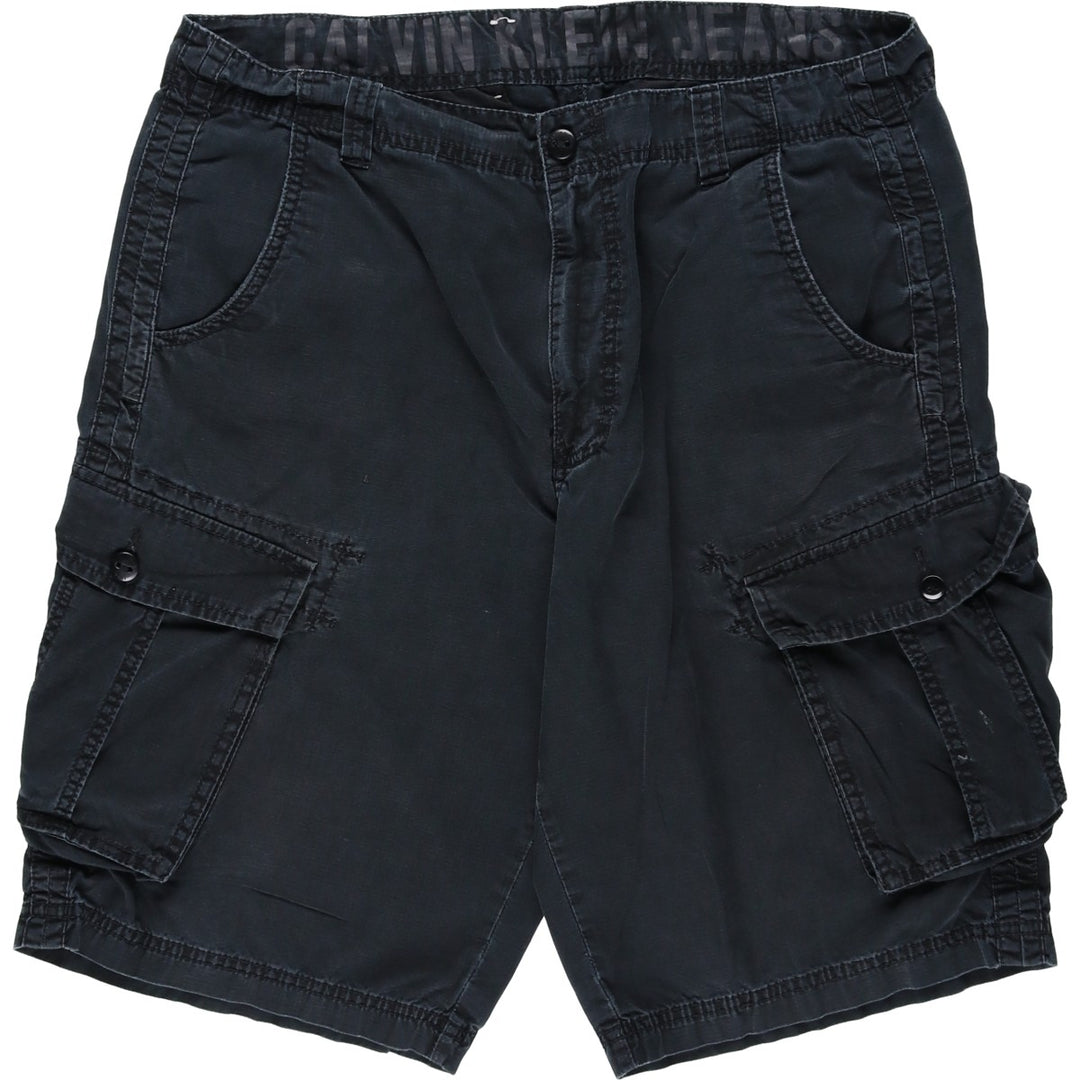 2000'S Calvin Klein Jeans Cargo Shorts, Men's Size W36 (approx.) cotton black type Vintage Second Hand