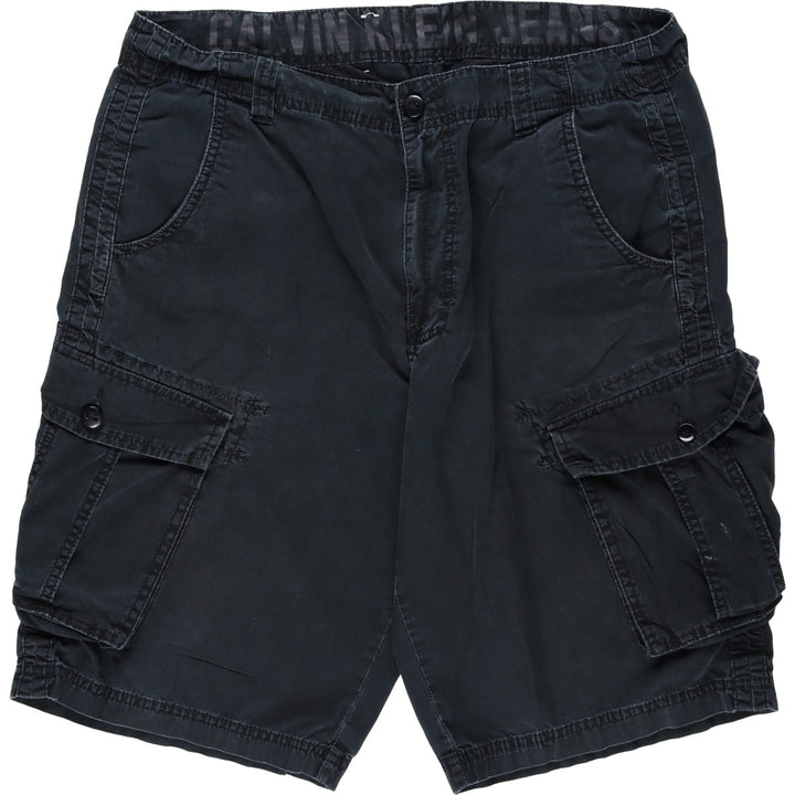 2000'S Calvin Klein Jeans Cargo Shorts, Men's Size W36 (approx.) cotton black type Vintage Second Hand
