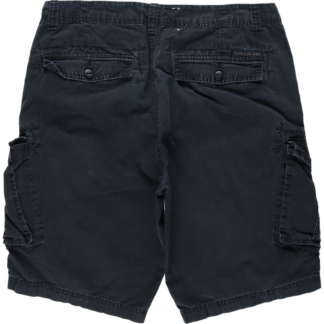 2000'S Calvin Klein Jeans Cargo Shorts, Men's Size W36 (approx.) cotton black type Vintage Second Hand