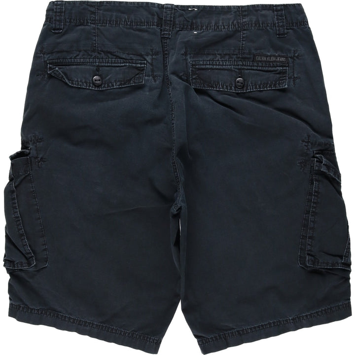 2000'S Calvin Klein Jeans Cargo Shorts, Men's Size W36 (approx.) cotton black type Vintage Second Hand