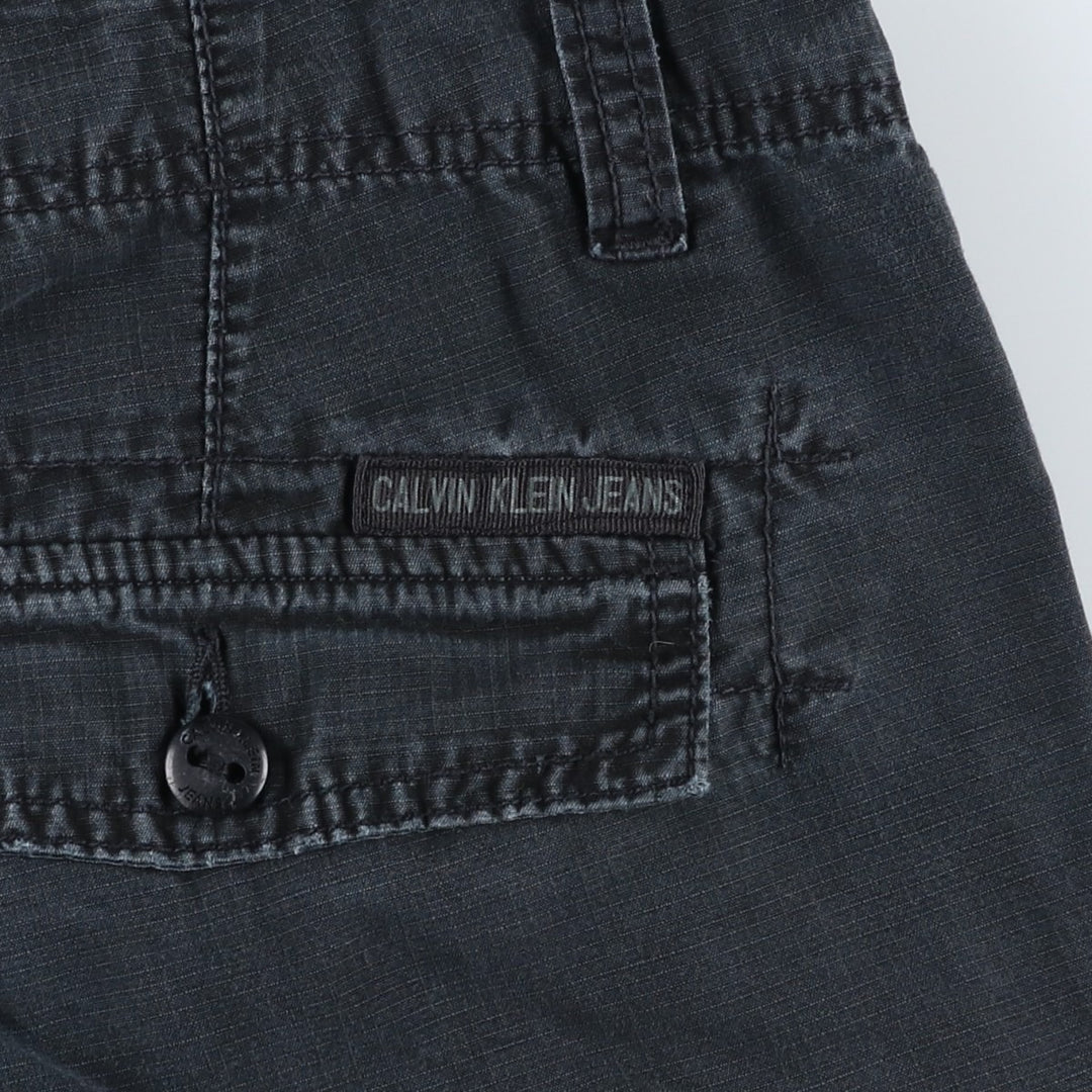 2000'S Calvin Klein Jeans Cargo Shorts, Men's Size W36 (approx.) cotton black type Vintage Second Hand