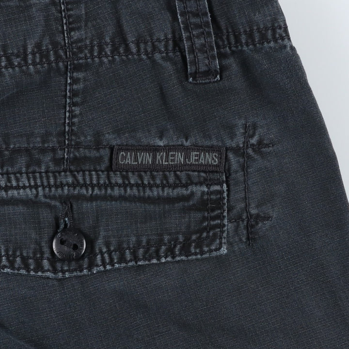 2000'S Calvin Klein Jeans Cargo Shorts, Men's Size W36 (approx.) cotton black type Vintage Second Hand
