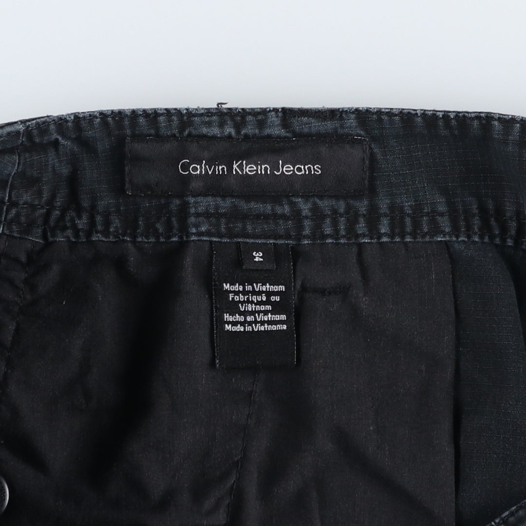 2000'S Calvin Klein Jeans Cargo Shorts, Men's Size W36 (approx.) cotton black type Vintage Second Hand