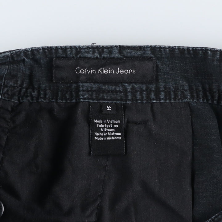 2000'S Calvin Klein Jeans Cargo Shorts, Men's Size W36 (approx.) cotton black type Vintage Second Hand
