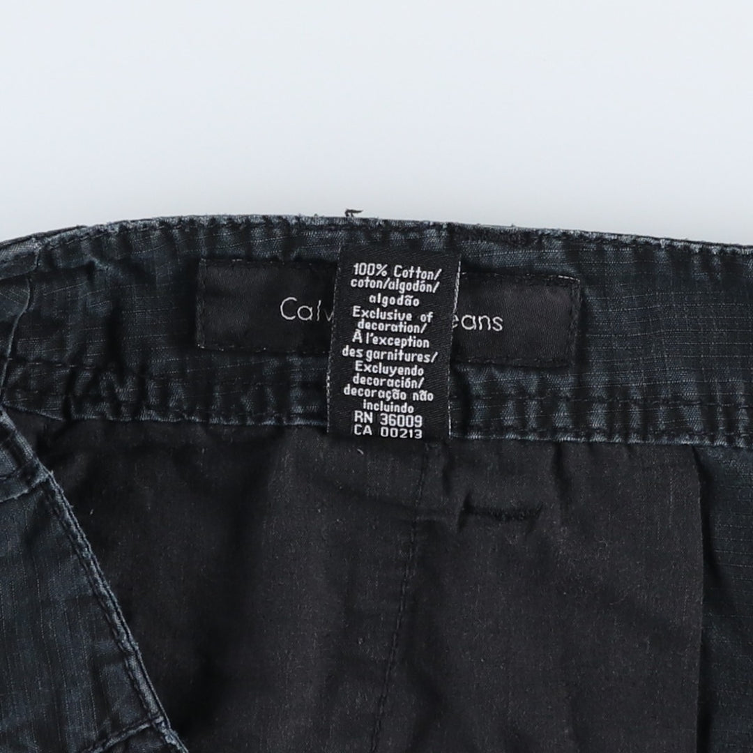 2000'S Calvin Klein Jeans Cargo Shorts, Men's Size W36 (approx.) cotton black type Vintage Second Hand
