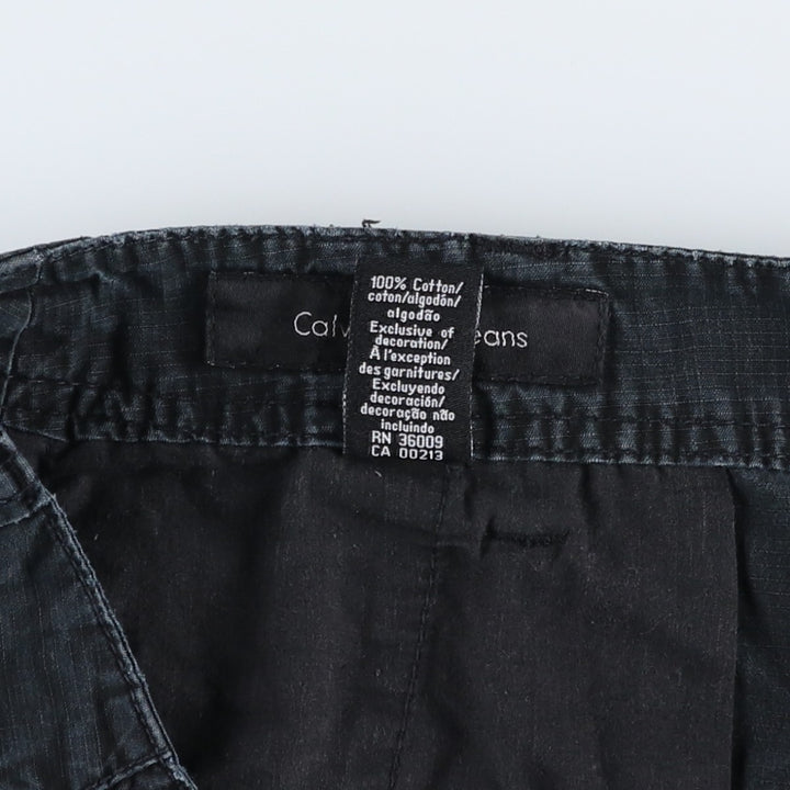 2000'S Calvin Klein Jeans Cargo Shorts, Men's Size W36 (approx.) cotton black type Vintage Second Hand