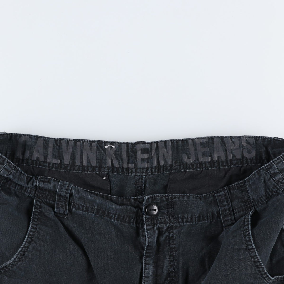 2000'S Calvin Klein Jeans Cargo Shorts, Men's Size W36 (approx.) cotton black type Vintage Second Hand