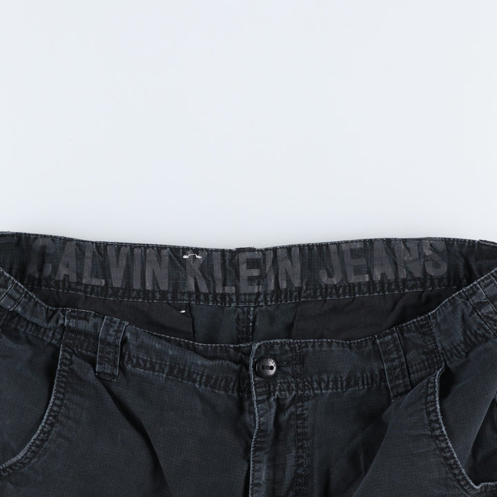 2000'S Calvin Klein Jeans Cargo Shorts, Men's Size W36 (approx.) cotton black type Vintage Second Hand