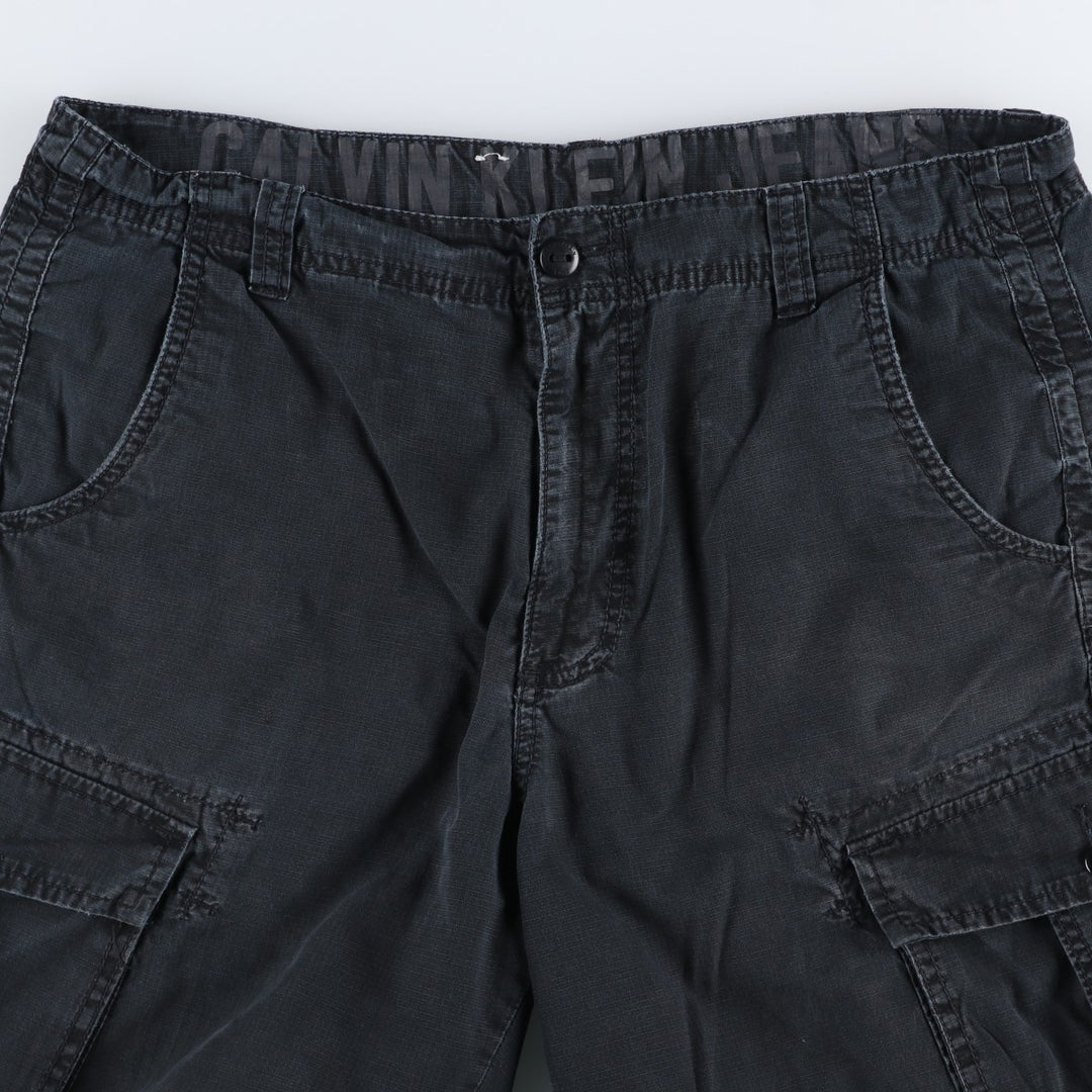 2000'S Calvin Klein Jeans Cargo Shorts, Men's Size W36 (approx.) cotton black type Vintage Second Hand