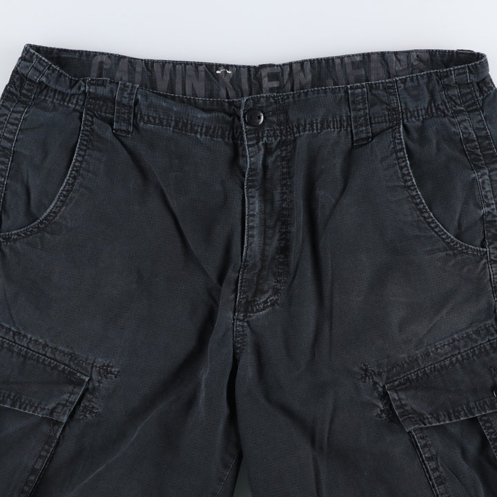 2000'S Calvin Klein Jeans Cargo Shorts, Men's Size W36 (approx.) cotton black type Vintage Second Hand