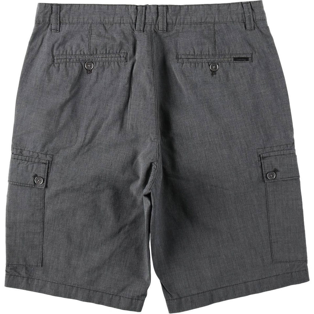 90s-00'S Calvin Klein chambray cargo shorts, men's size W34 (approx.) cotton gray type Vintage Second Hand