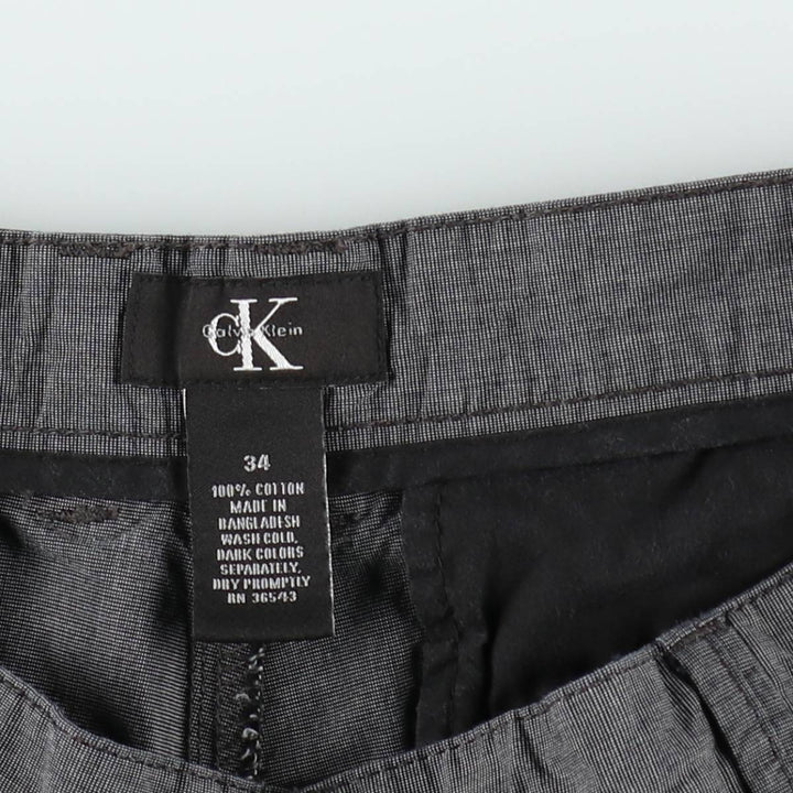 90s-00'S Calvin Klein chambray cargo shorts, men's size W34 (approx.) cotton gray type Vintage Second Hand