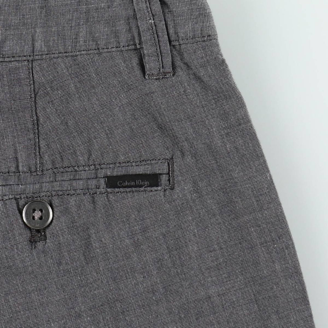 90s-00'S Calvin Klein chambray cargo shorts, men's size W34 (approx.) cotton gray type Vintage Second Hand