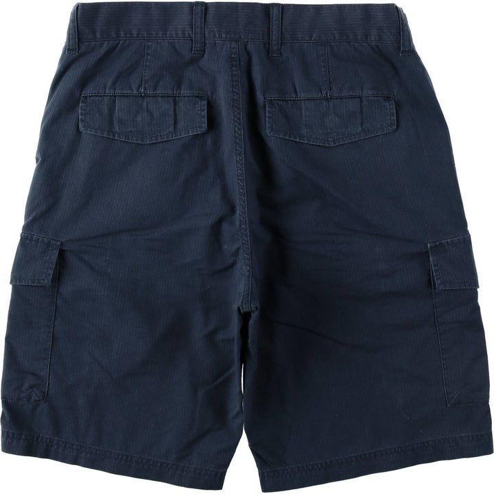 DKNY Stripe Pattern Cargo Shorts (Men's W33 equivalent) cotton navy blue type Vintage Second Hand