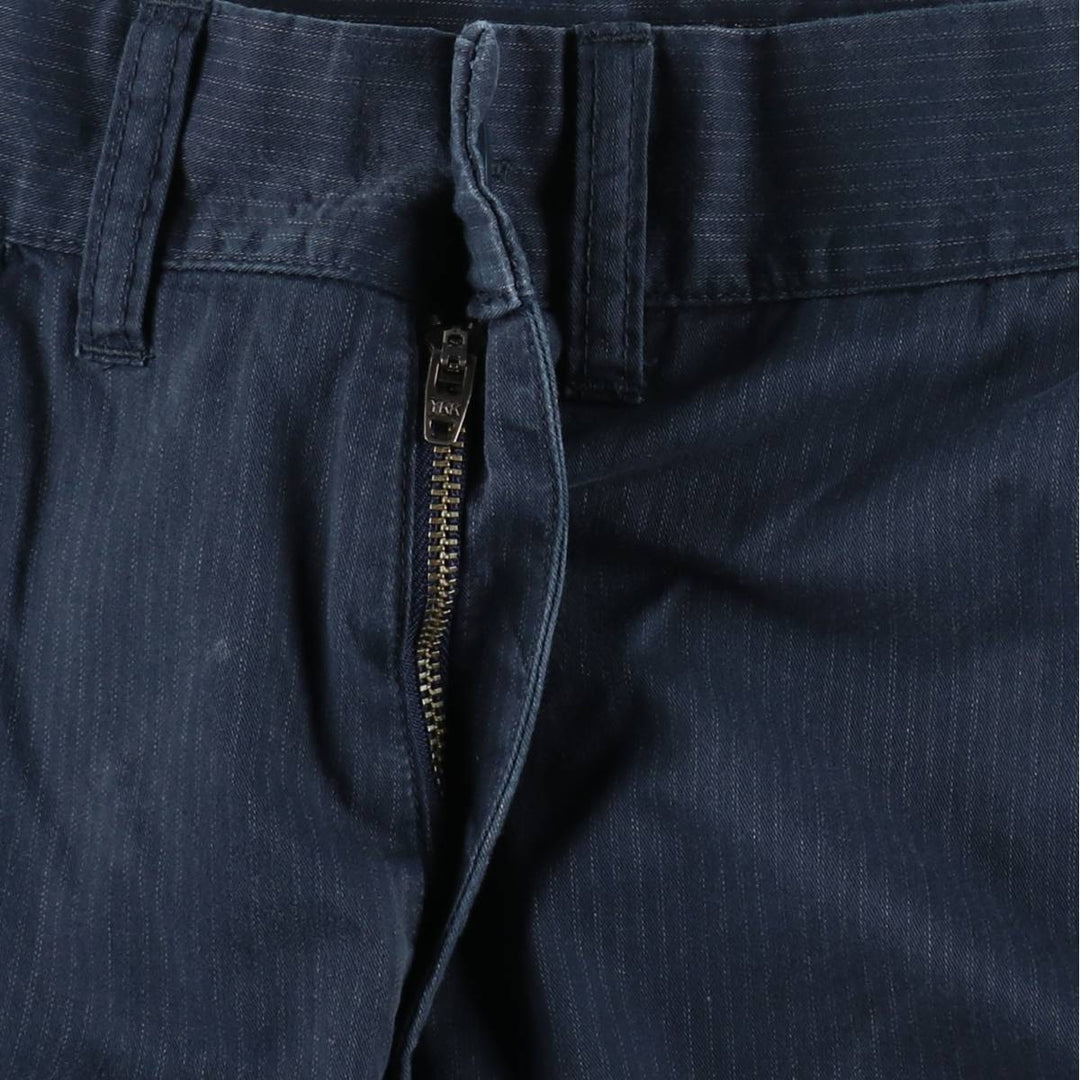 DKNY Stripe Pattern Cargo Shorts (Men's W33 equivalent) cotton navy blue type Vintage Second Hand