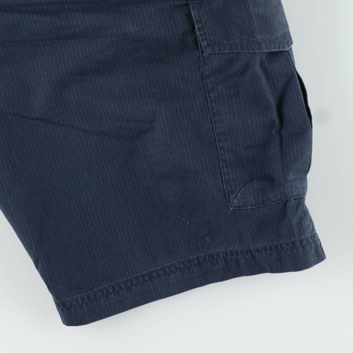 DKNY Stripe Pattern Cargo Shorts (Men's W33 equivalent) cotton navy blue type Vintage Second Hand