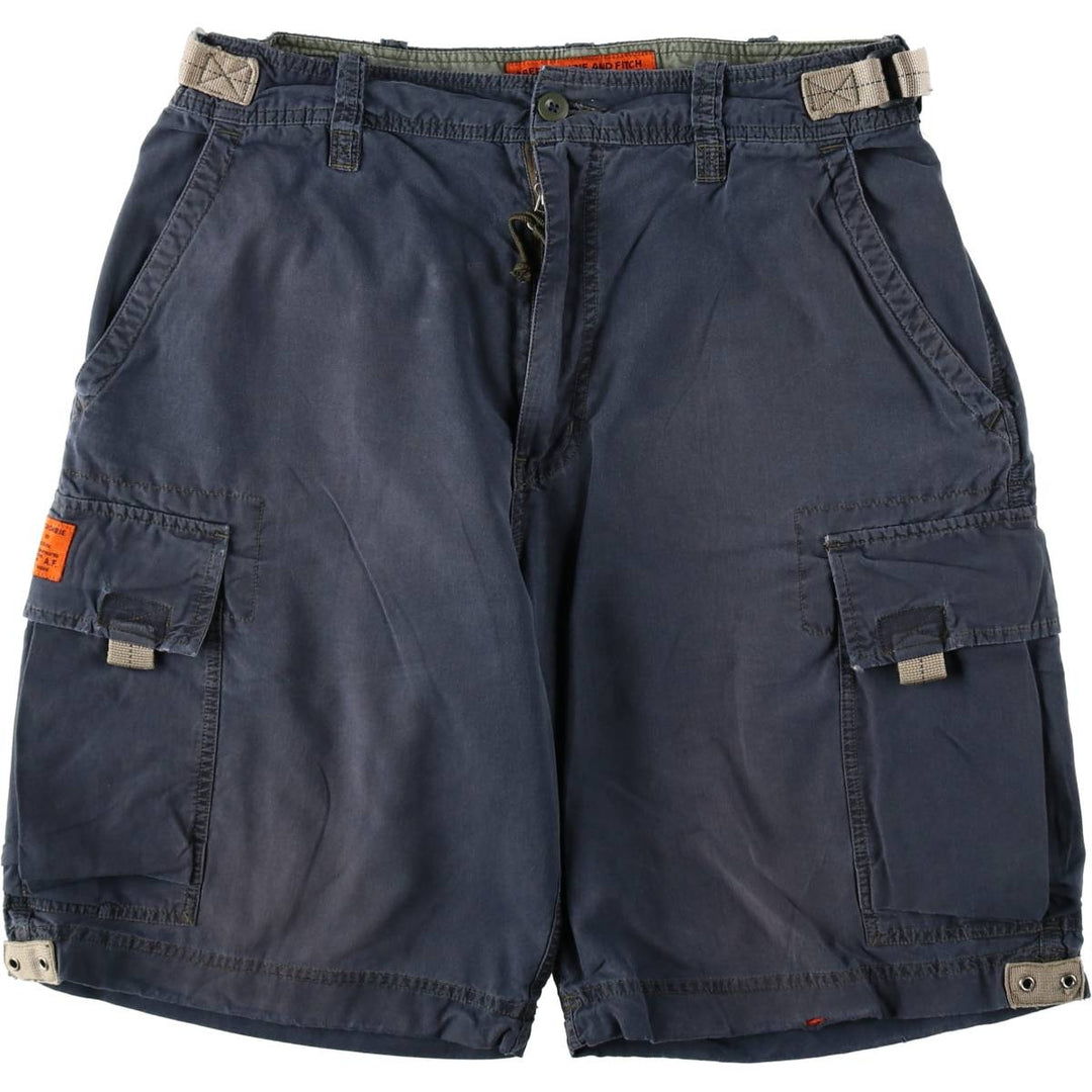 Abercrombie and Fitch cargo shorts, men's size W34 (approx.) cotton navy blue type Vintage Second Hand