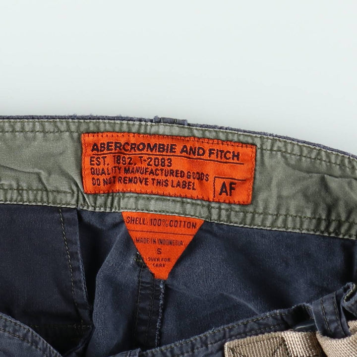 Abercrombie and Fitch cargo shorts, men's size W34 (approx.) cotton navy blue type Vintage Second Hand