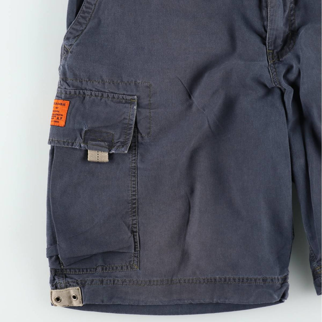 Abercrombie and Fitch cargo shorts, men's size W34 (approx.) cotton navy blue type Vintage Second Hand