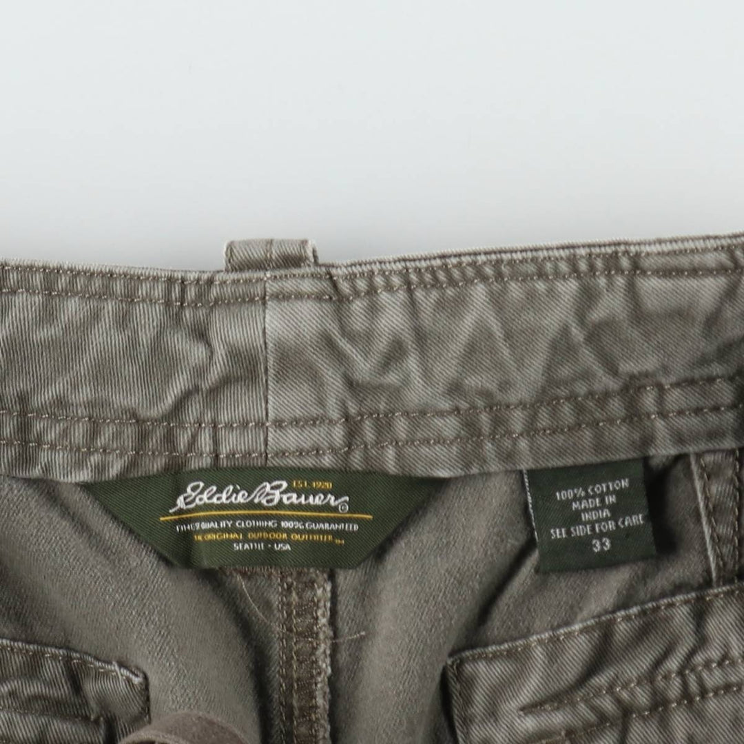 Eddie Bauer cargo shorts, men's size W33 (approx.) cotton Khaki type Vintage Second Hand