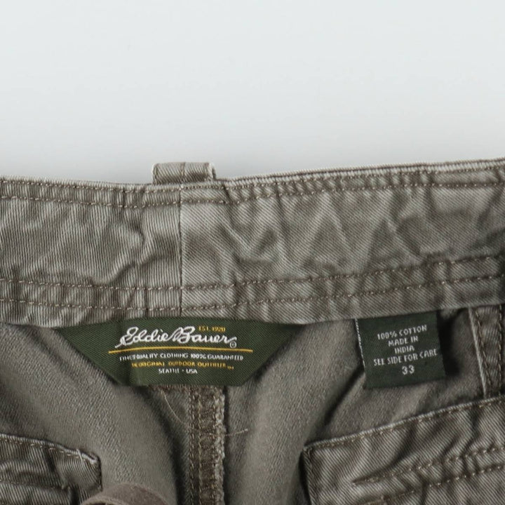 Eddie Bauer cargo shorts, men's size W33 (approx.) cotton Khaki type Vintage Second Hand