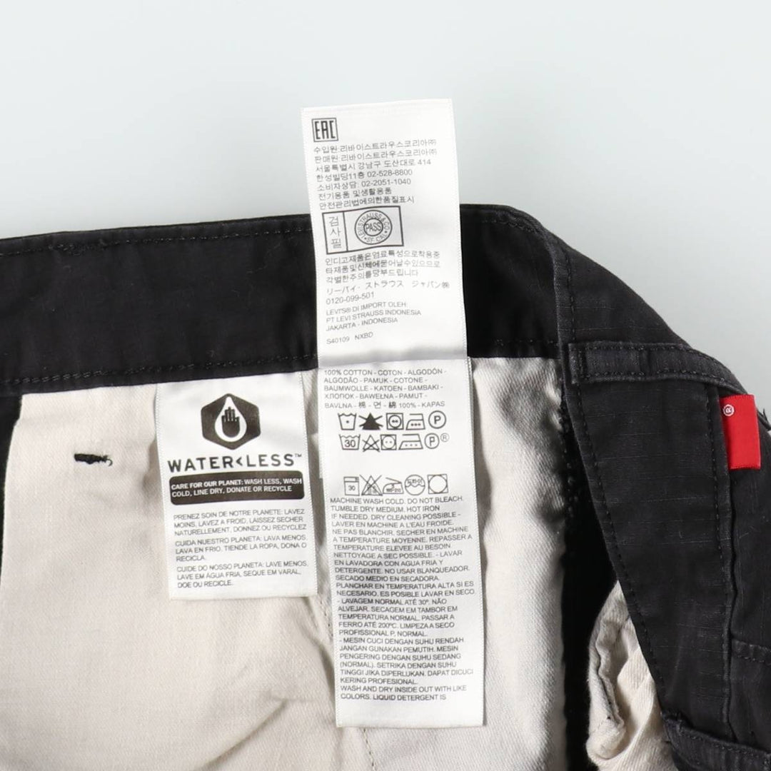 Levi's ripstop cargo shorts, men's size W37 (approx.) cotton black type Vintage Second Hand