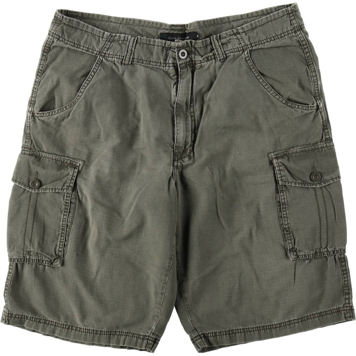 Calvin Klein Jeans Ripstop Cargo Shorts, Men's Size W39 (approx.) cotton Khaki type Vintage Second Hand