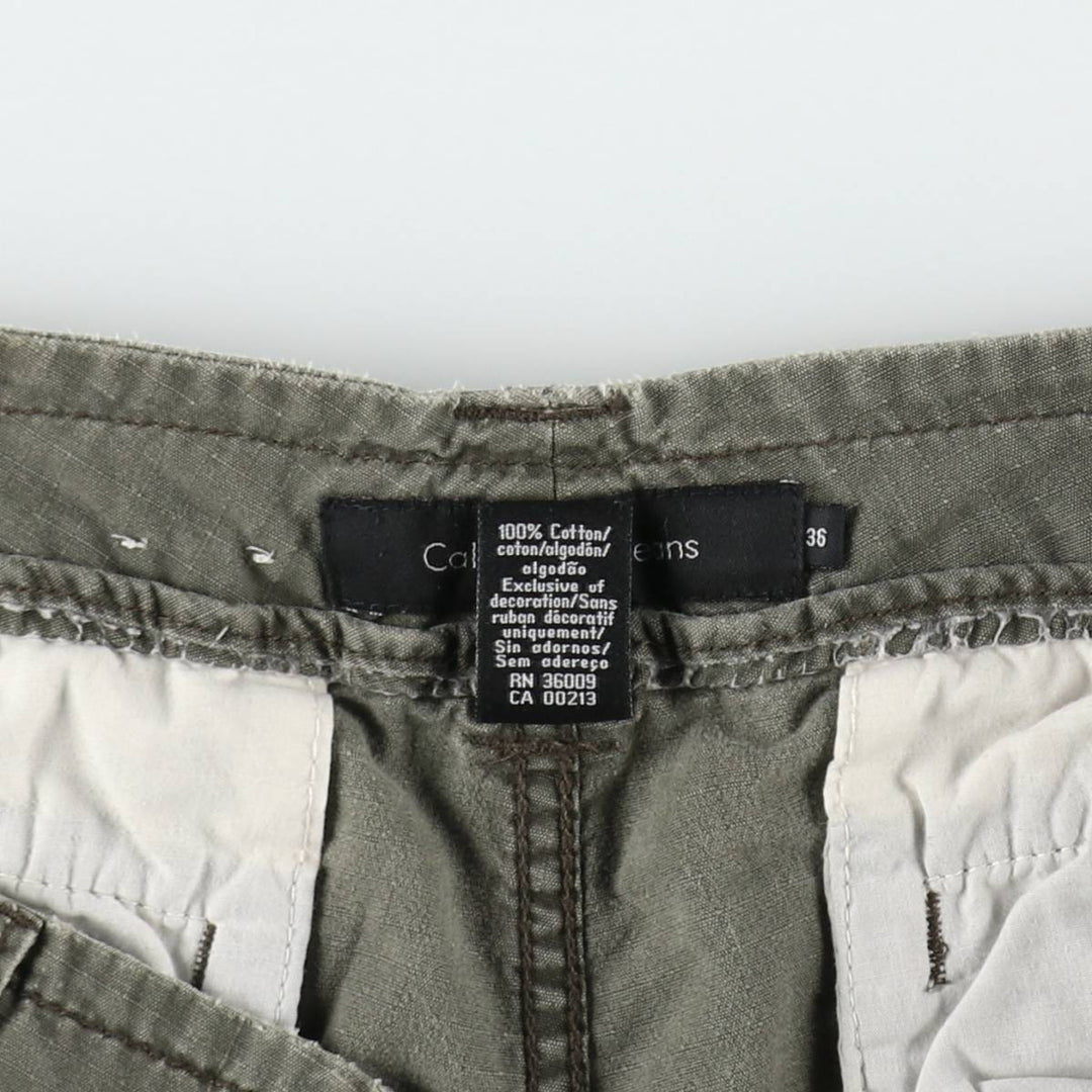 Calvin Klein Jeans Ripstop Cargo Shorts, Men's Size W39 (approx.) cotton Khaki type Vintage Second Hand