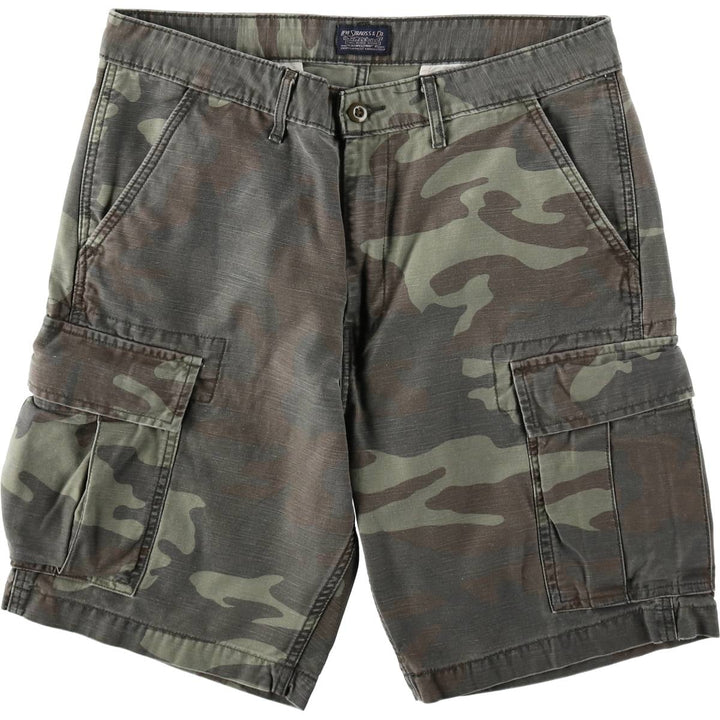 Levi's camouflage pattern cargo shorts, men's size W35 (approx.) cotton Khaki type Vintage Second Hand