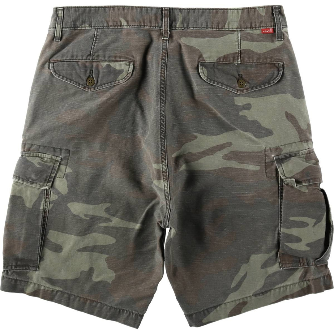 Levi's camouflage pattern cargo shorts, men's size W35 (approx.) cotton Khaki type Vintage Second Hand