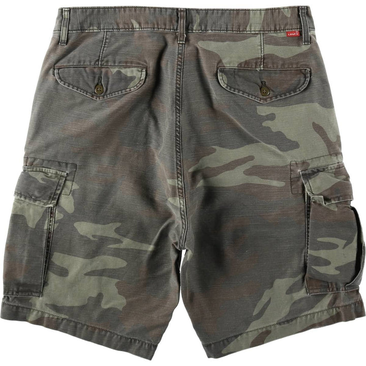 Levi's camouflage pattern cargo shorts, men's size W35 (approx.) cotton Khaki type Vintage Second Hand