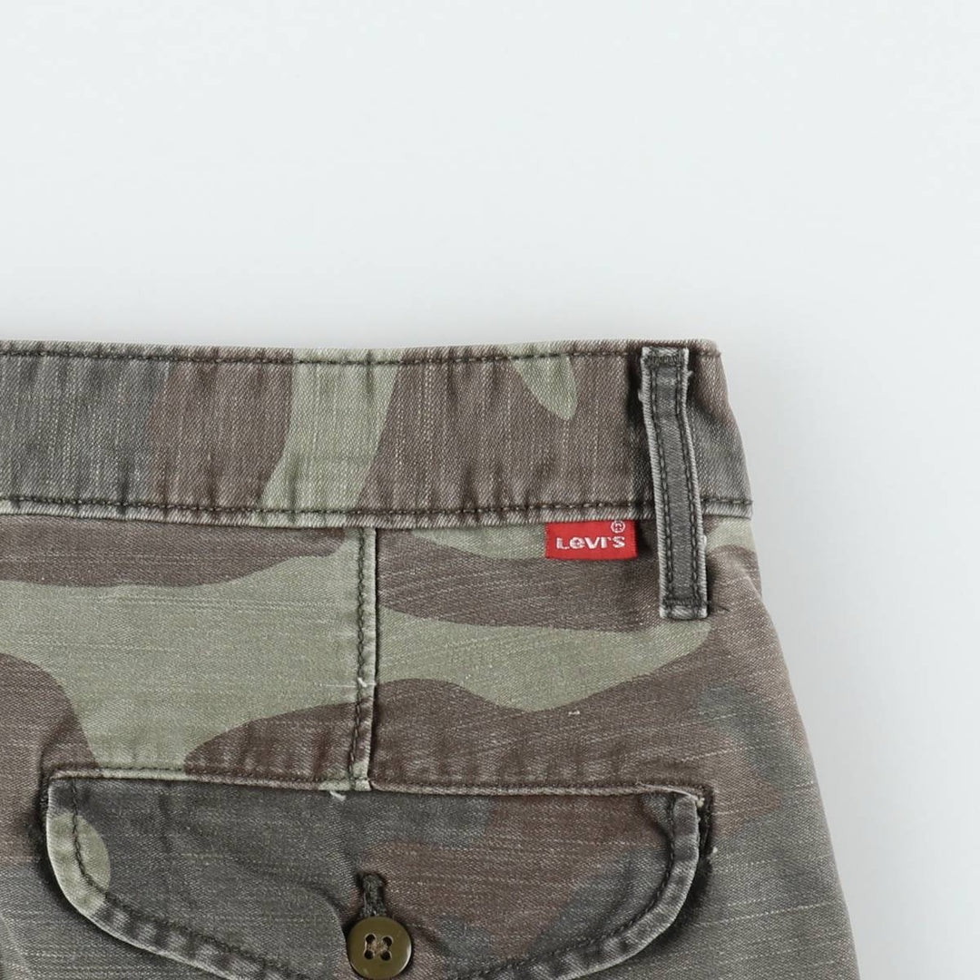 Levi's camouflage pattern cargo shorts, men's size W35 (approx.) cotton Khaki type Vintage Second Hand