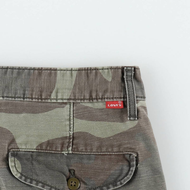 Levi's camouflage pattern cargo shorts, men's size W35 (approx.) cotton Khaki type Vintage Second Hand