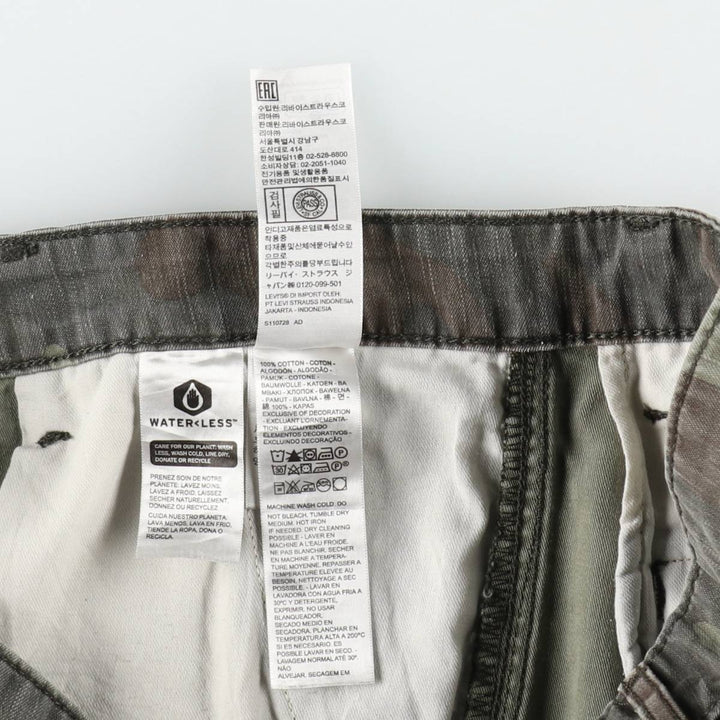Levi's camouflage pattern cargo shorts, men's size W35 (approx.) cotton Khaki type Vintage Second Hand