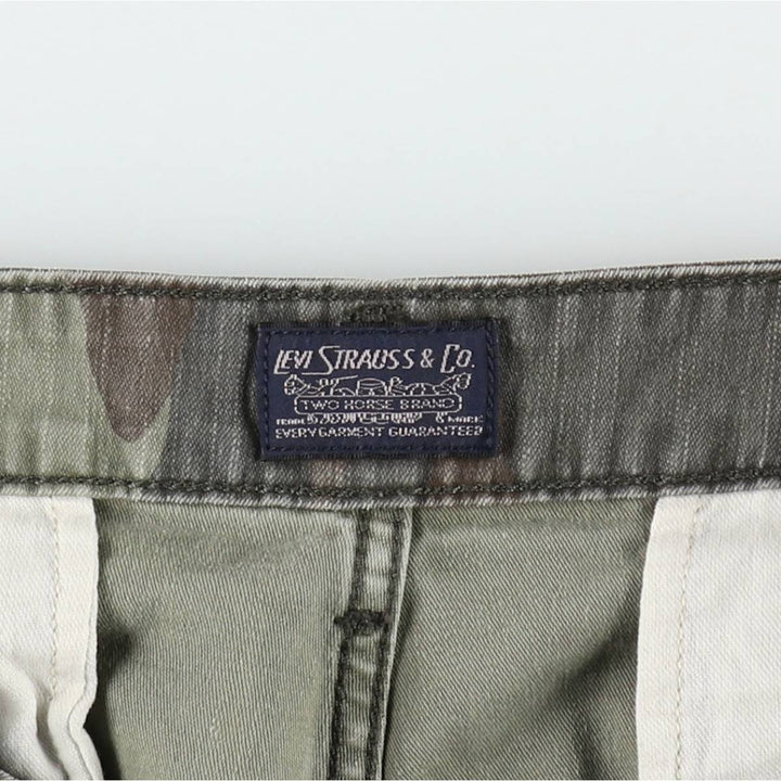 Levi's camouflage pattern cargo shorts, men's size W35 (approx.) cotton Khaki type Vintage Second Hand