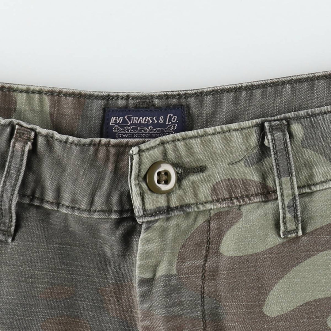 Levi's camouflage pattern cargo shorts, men's size W35 (approx.) cotton Khaki type Vintage Second Hand