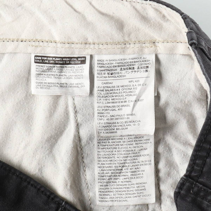 Levi's cargo shorts, men's size W37 (approx.) cotton black type Vintage Second Hand
