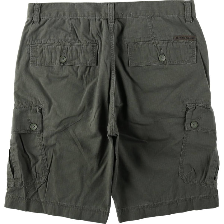 2000s- Calvin Klein Jeans Ripstop Cargo Shorts (Men's W37 equivalent) cotton Khaki type Vintage Second Hand