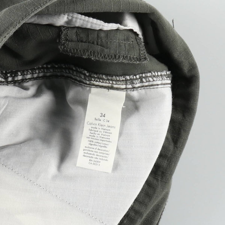 2000s- Calvin Klein Jeans Ripstop Cargo Shorts (Men's W37 equivalent) cotton Khaki type Vintage Second Hand