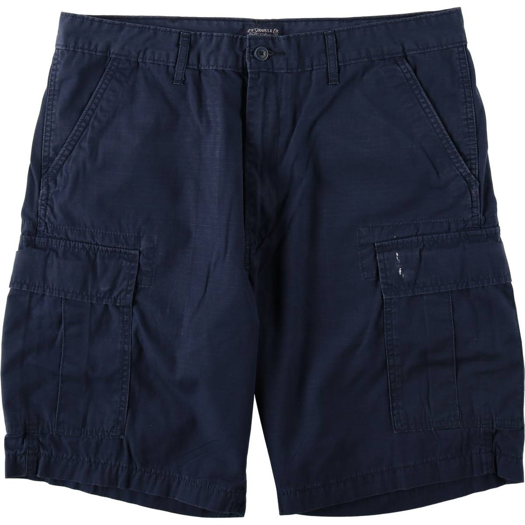 Levi's ripstop cargo shorts, men's size W37 (approx.) cotton navy blue type Vintage Second Hand