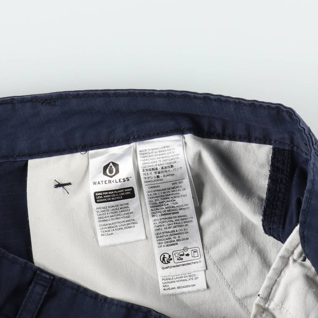 Levi's ripstop cargo shorts, men's size W37 (approx.) cotton navy blue type Vintage Second Hand