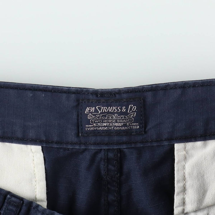 Levi's ripstop cargo shorts, men's size W37 (approx.) cotton navy blue type Vintage Second Hand