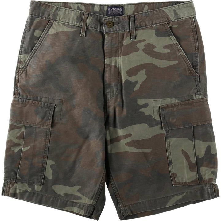 Levi's Camouflage Pattern Woodland Camo Cargo Shorts, Men's Size W35 (approx.) cotton Khaki type Vintage Second Hand