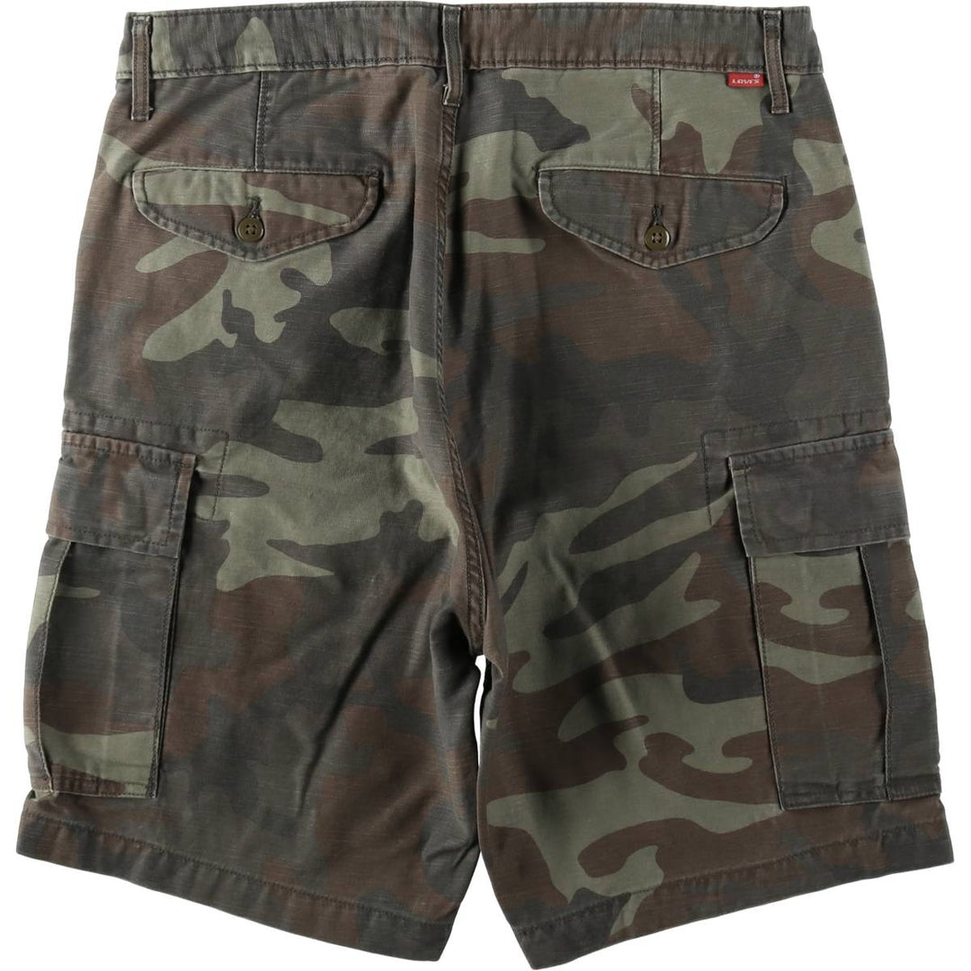 Levi's Camouflage Pattern Woodland Camo Cargo Shorts, Men's Size W35 (approx.) cotton Khaki type Vintage Second Hand