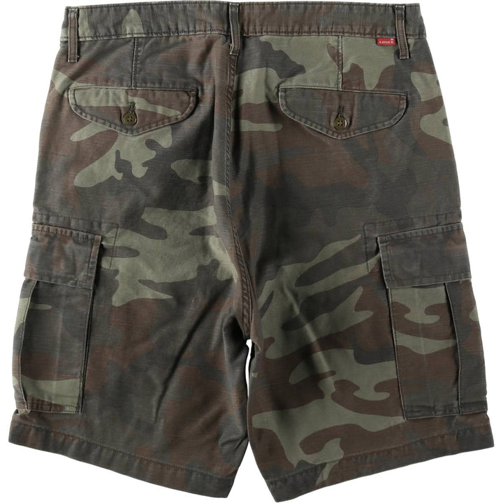 Levi's Camouflage Pattern Woodland Camo Cargo Shorts, Men's Size W35 (approx.) cotton Khaki type Vintage Second Hand