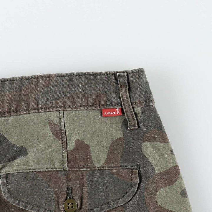 Levi's Camouflage Pattern Woodland Camo Cargo Shorts, Men's Size W35 (approx.) cotton Khaki type Vintage Second Hand