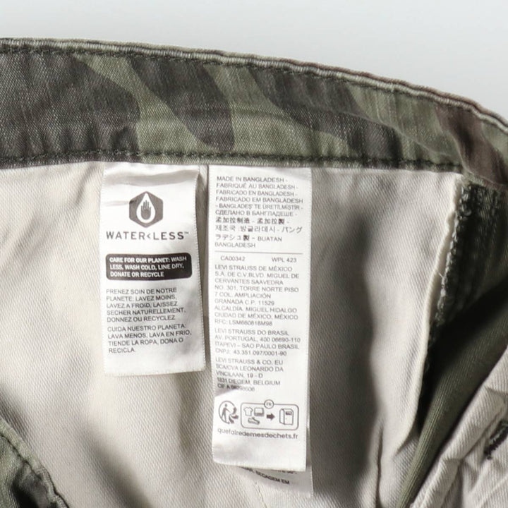 Levi's Camouflage Pattern Woodland Camo Cargo Shorts, Men's Size W35 (approx.) cotton Khaki type Vintage Second Hand