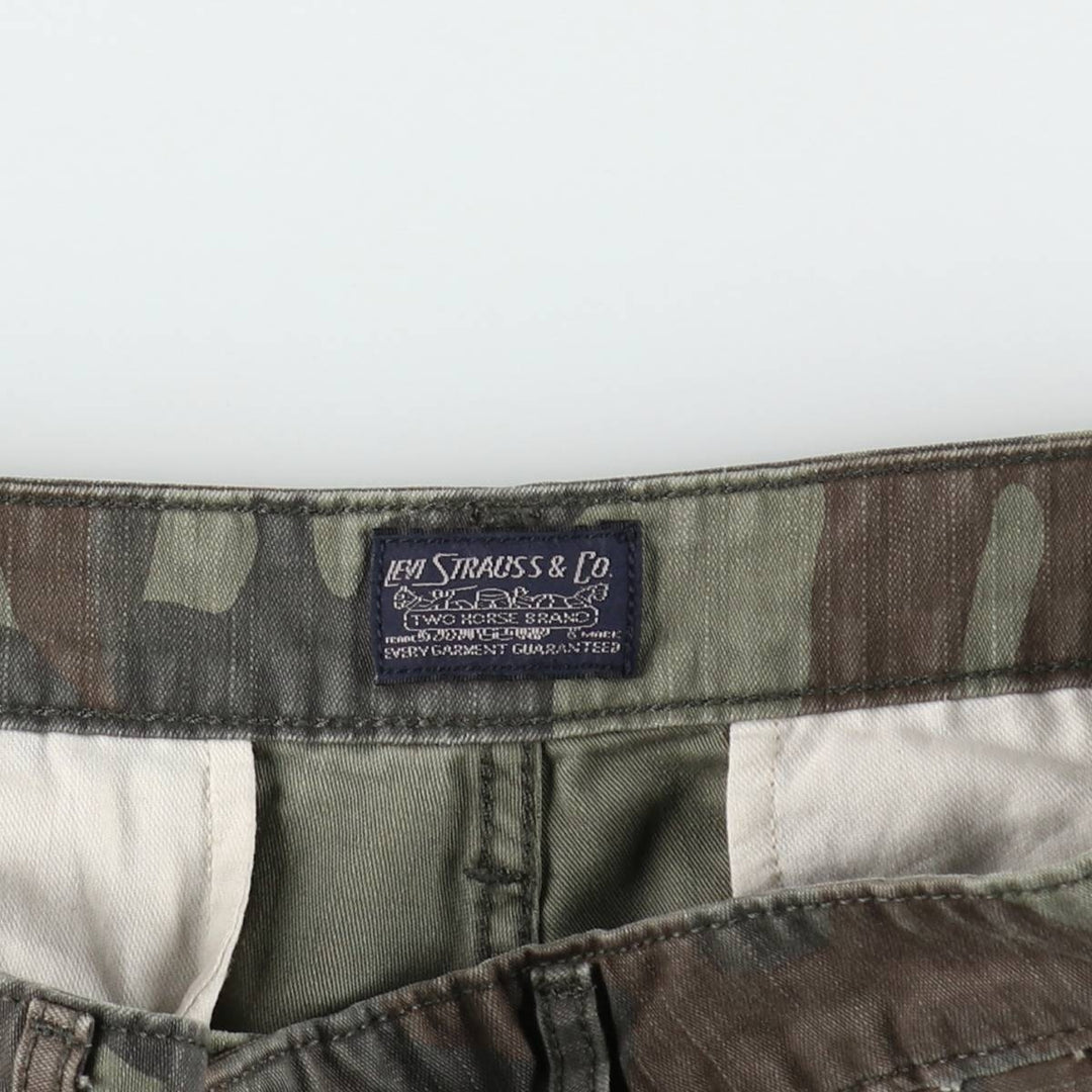 Levi's Camouflage Pattern Woodland Camo Cargo Shorts, Men's Size W35 (approx.) cotton Khaki type Vintage Second Hand