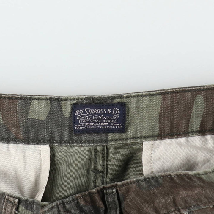 Levi's Camouflage Pattern Woodland Camo Cargo Shorts, Men's Size W35 (approx.) cotton Khaki type Vintage Second Hand
