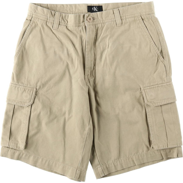 90s-00'S Calvin Klein cargo shorts, men's size W33 (approx.), vintage. cotton Beige type Vintage Second Hand
